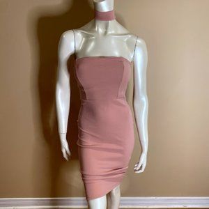 Boohoo Rose Pink Choker Dress